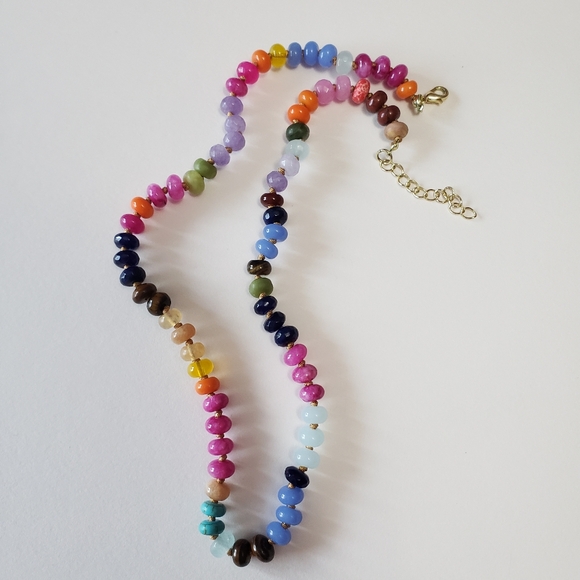 Jewelry - natural stone women collar ultimate cool kid strand semi-precious faceted